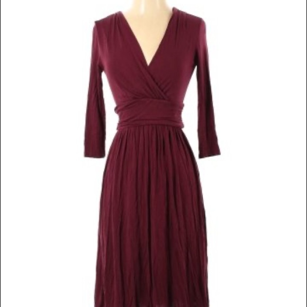 ModCloth burgundy casual wrap-top dress NEVER WORN